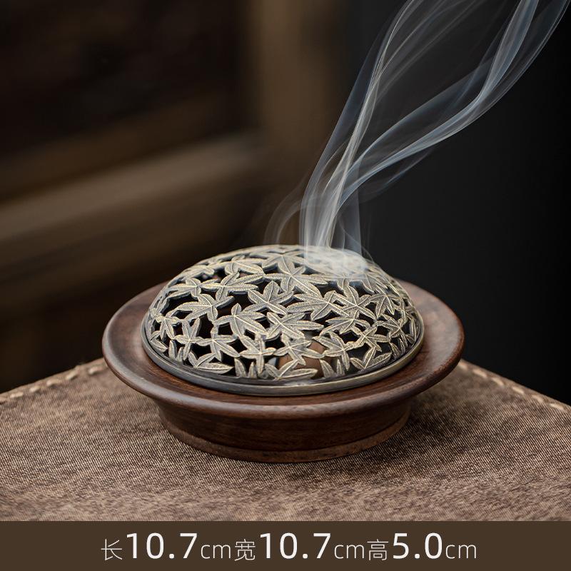 

Black Walnut Incense Burner Home Indoor Sandalwood Incense Burner Seal-Carved Incense Burner Decorative Ornament