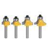 1/4" & 6mm Shank Roundover Bit Set (4-Piece) - Chamfer & Radius Edge Trimming Router Bits for Woodworking
