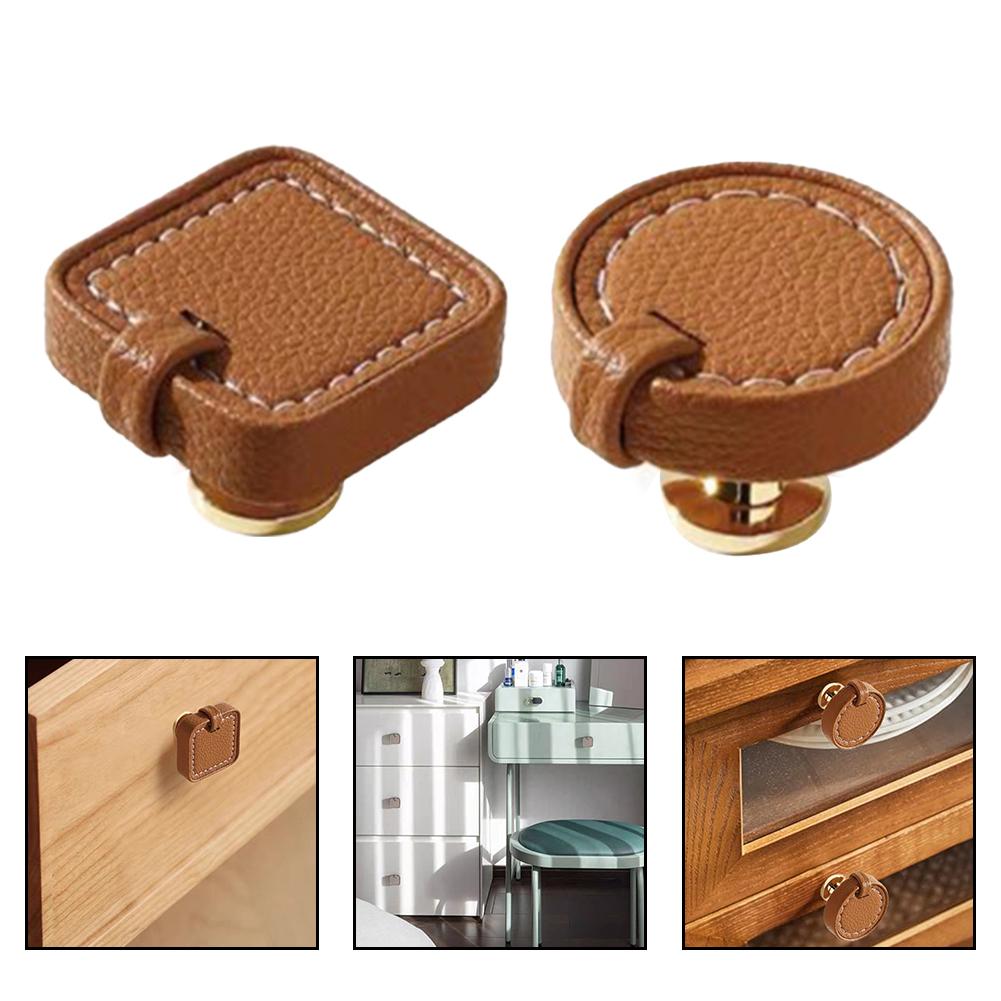 For Bathroom Drawers Leather Cabinet Knobs Leather Drawer Pulls Bathroom Decor Versatile Application Comfortable Grip
