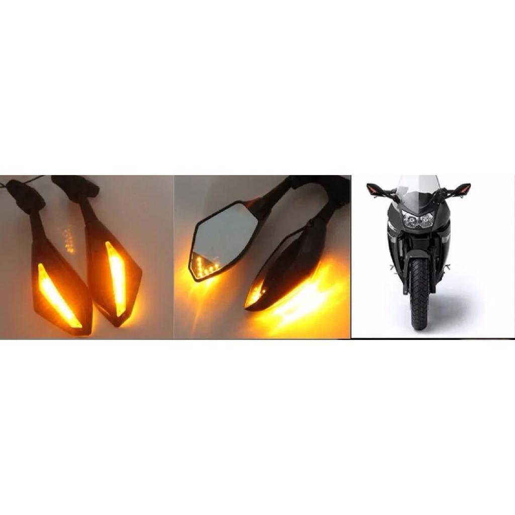 LEDS Arrow Turn Signal Integrated Rearview Sport Mirror For Suzuki GSF600S GSF1200 1200S BANDIT Motorcycle Mirror