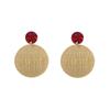 Geometric Round Acrylic Christmas Earrings