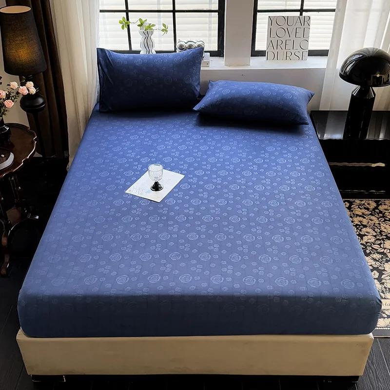 

Махровая простыня на резинке Эластичная простыня для дома Дышащее постельное белье Sabanas Para Cama Простой стиль Покрывала для кровати (Нет наволочки) Only Pillowcase 2pc