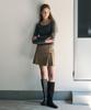 Deuloupisumeon Alpaca Volume Sleeve Square Ribbed Knit [D.Grey]