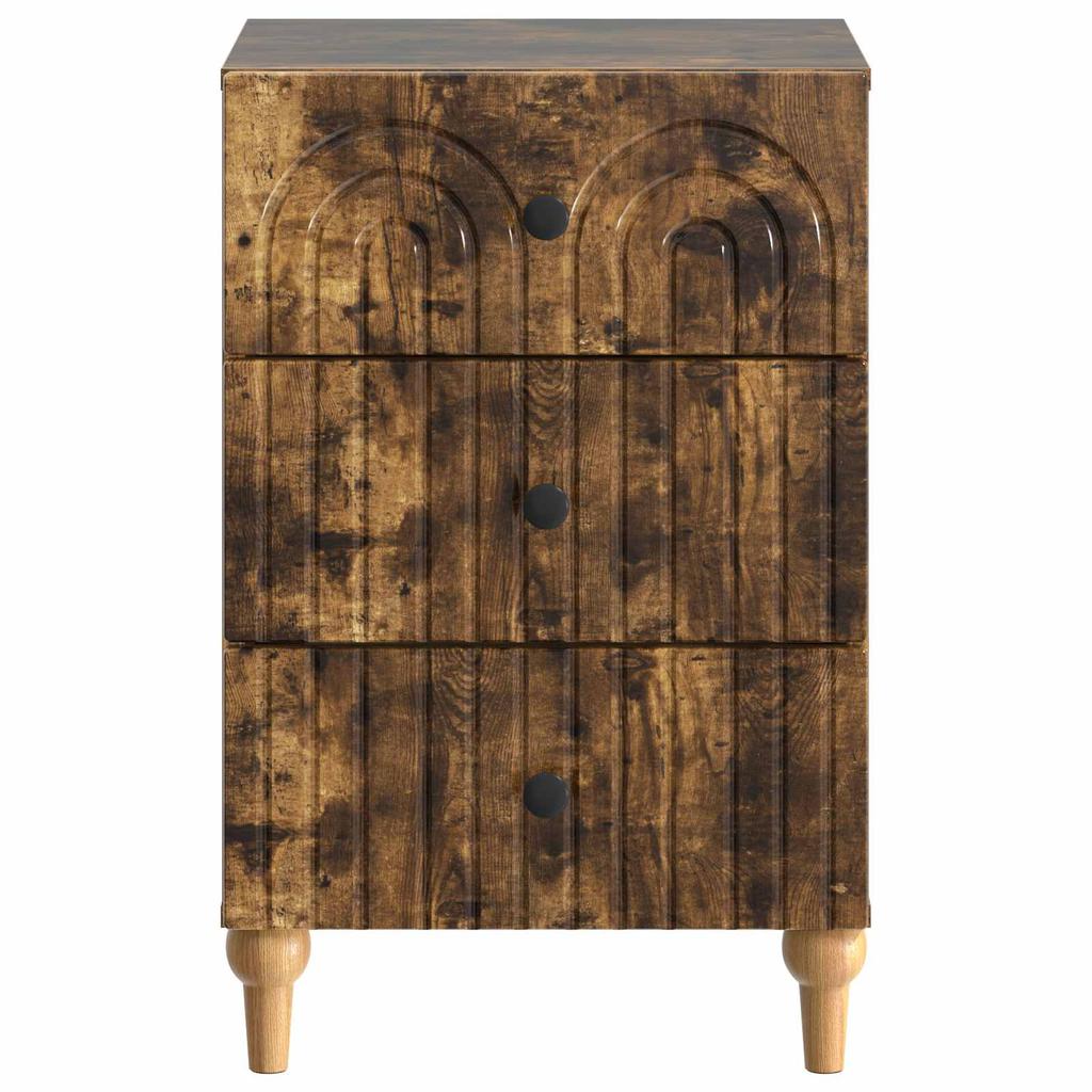 Nightstand Smoked Oak 43 x 41 x 66.5 cm Wood Based Material