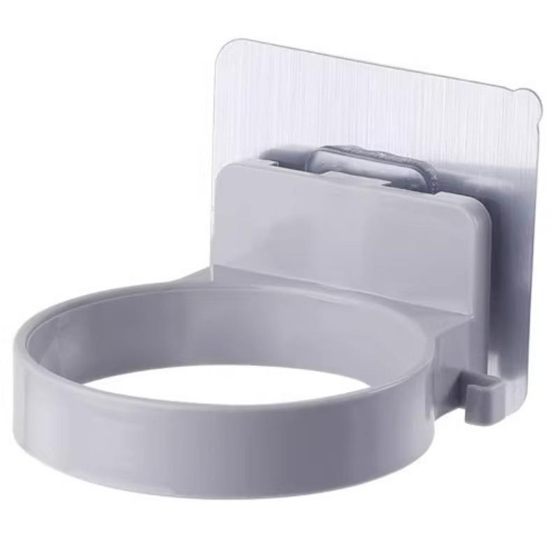 

Suction Cup Hair Dryer Stand Non-drilling Storage Rack Air Duct Placement Rack Hair Dryer Hanging Rack Regular style - grey
