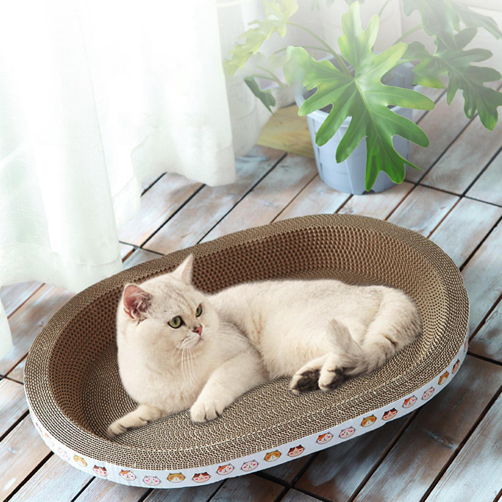 

Cardboard Cat Scratcher Bed, Training Toy, Furniture Protection Lounge for Indoor Cats, Scratching 50cmx32cm