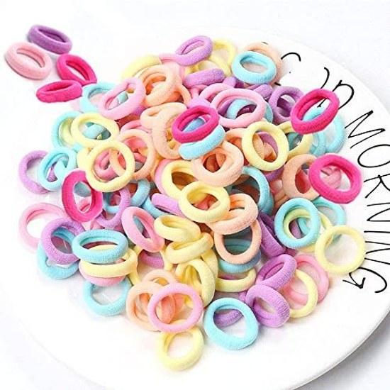 Shefun Hair Tie Children Rubber Baby Small Kids Accessories Girls Ornament Black Colorful 100 Pieces Set JP136 (A1-color-100)