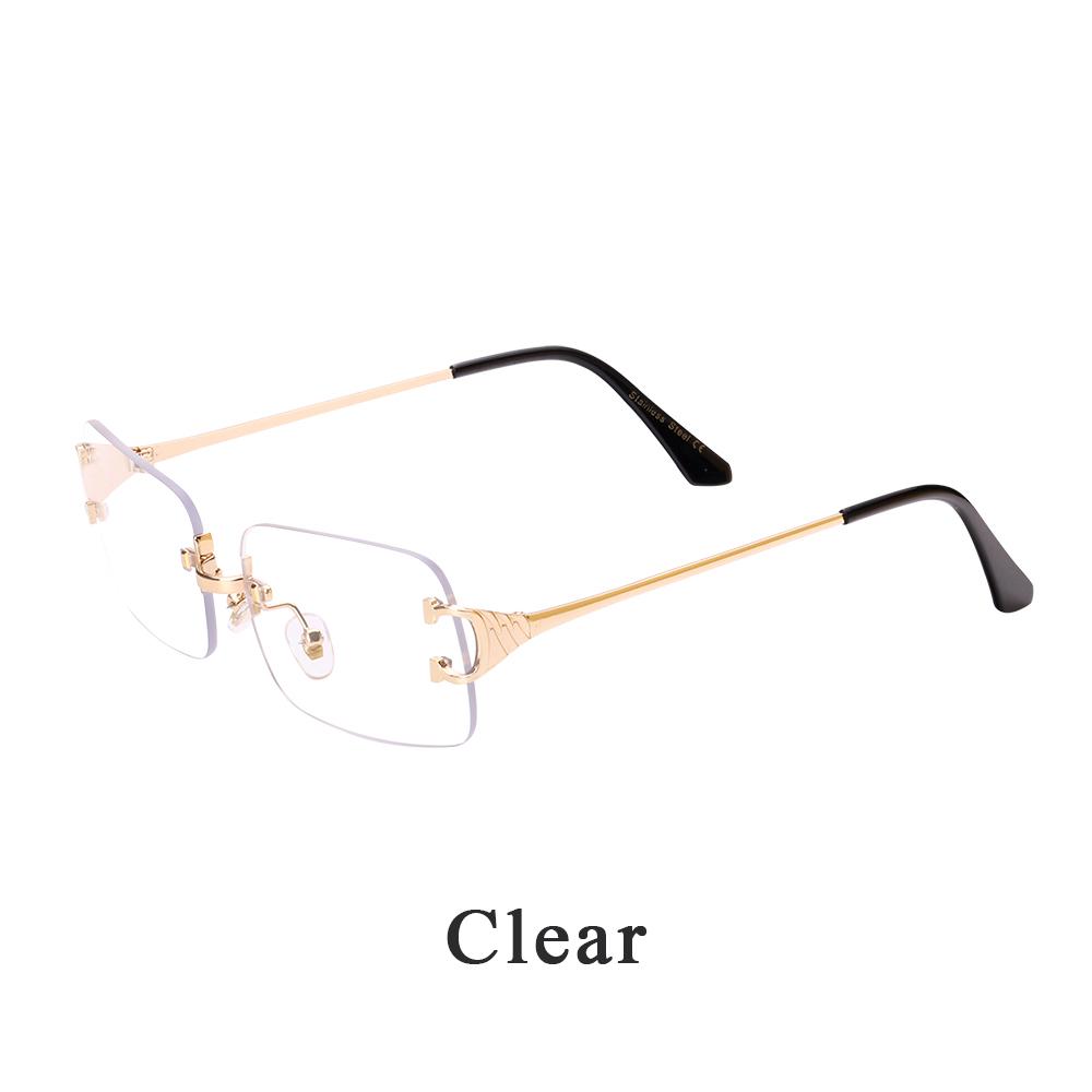 

Ruiao 2025 rimless sunglasses UV400 fashion square metal glasses for men women designer man s brand sun shades for outdoor Ships within 24h