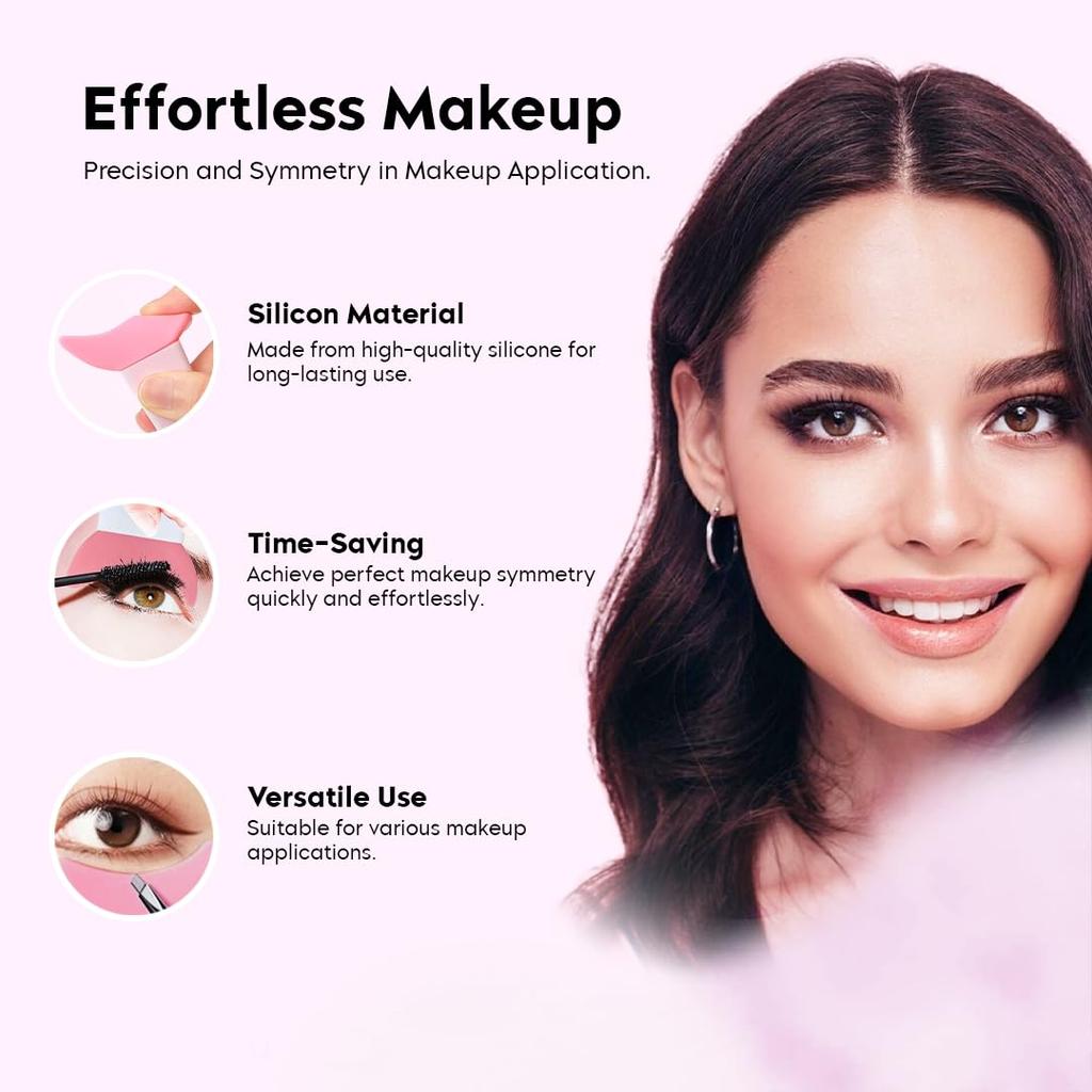 3 In 1 Multifunctional Eyelash Makeup Guard Tool, Silicone Stencils Eye Makeup, Mascara Eyelash Shield Applicator, Perfect Eye Makeup for Beginne