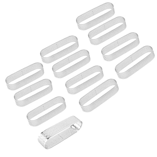 

12-Piece Oval Tart Pan, French Dessert Mousse Fruit Pie Tart Rings Quiche Cake Mold, Stainless Steel Tarte Mousse Rings