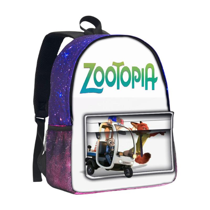 Zootopia School Backpack With 3d Starry Sky Pattern And Large Capacity For Students