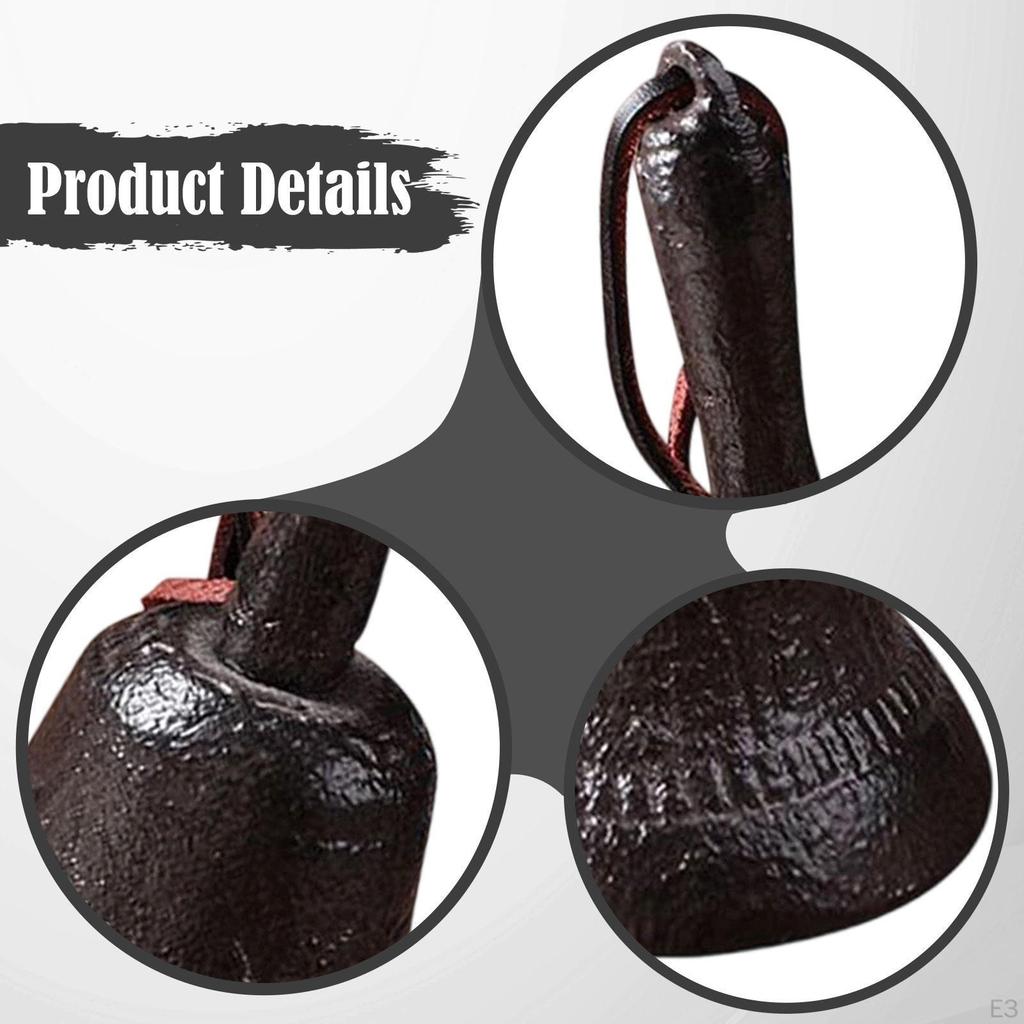 Hand Bell Call Dinner Hotel Iron Material Decorative Accent Hanging Rope Suitable for