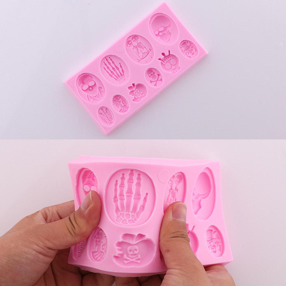 Mini Halloween Silicone Mold DIY Chocolate Fondant Cake Decoration Pumpkin Mold Tool for Home Party
