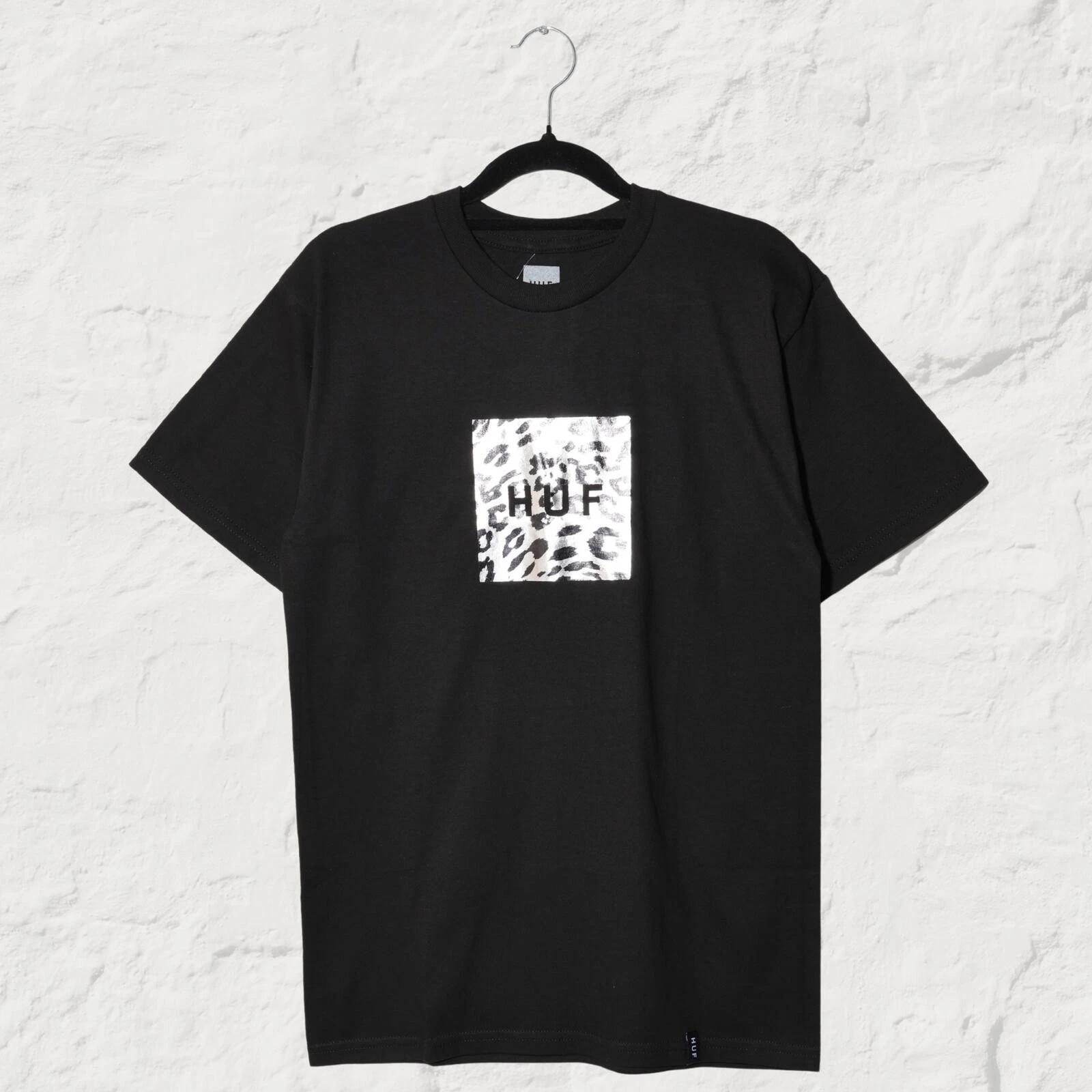 HUF Panthera Leopard Box Logo Tee Black Skate Streetwear S 4XL