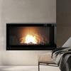 Steel Fireplace KRATKI NADIA Right 14 kW Ø 200 Lift-up Black Thermotec