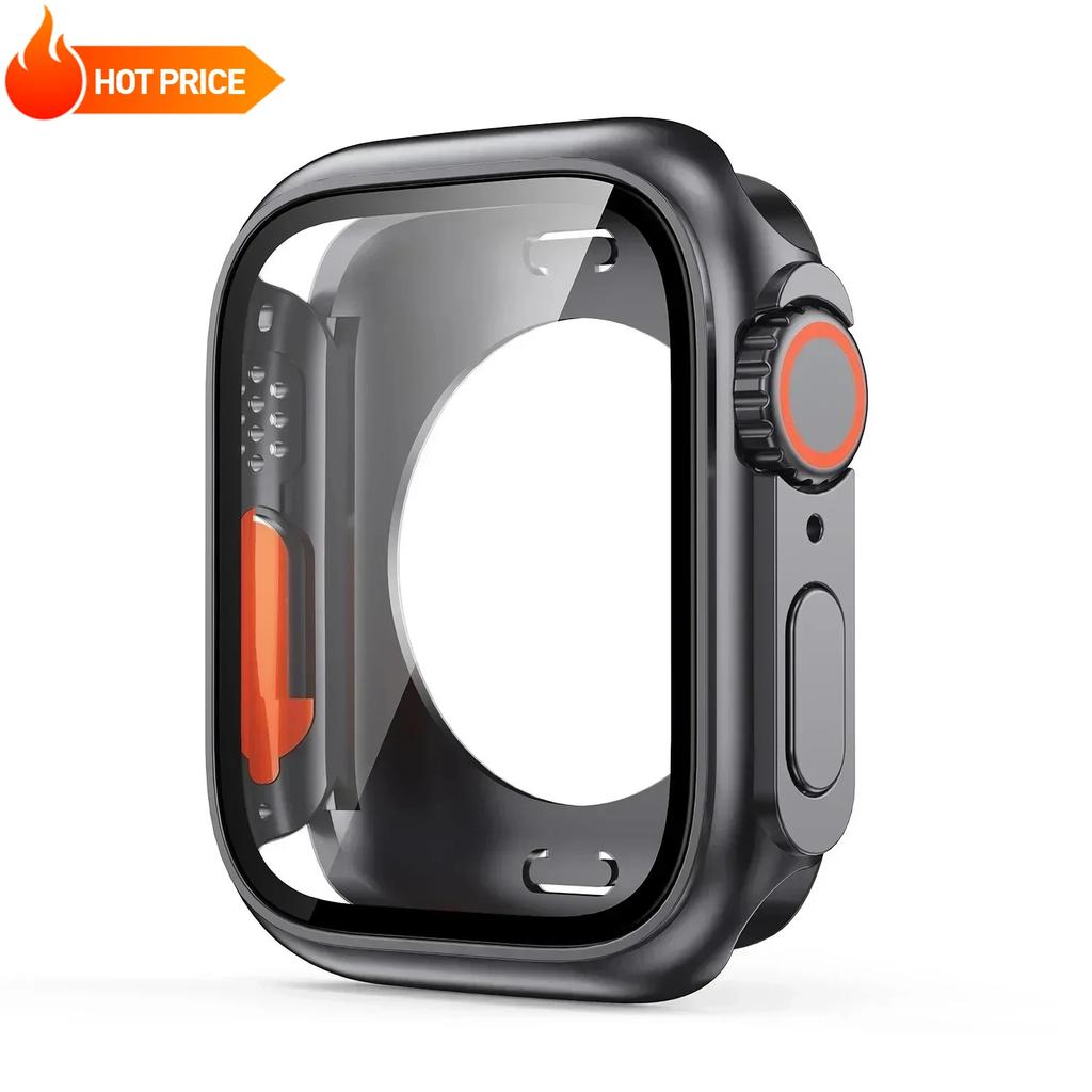 New Screen Protector for Apple Watch 46mm 45mm 44mm 40 41 42mm Hard PC Front Rear Bumper Case iwatch 11 10 9 8 7 SE 6 5