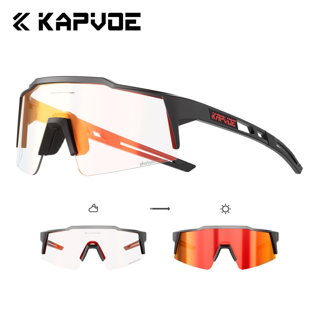 Lunettes de soleil Kapvoe Gold Photochromiques pour Cyclisme Homme Lunettes Mode Vélo de Montagne Vitesse Lunettes Cool Lunettes de Vue Sport VTT Vélo