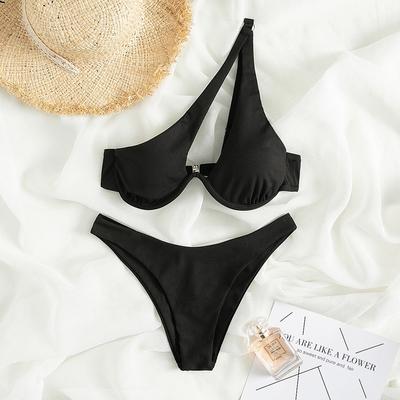 Sexy Bikinis Swimsuits Women's Swimwear One Shoulder Bathing Suits Push Up Beach Bikini Set