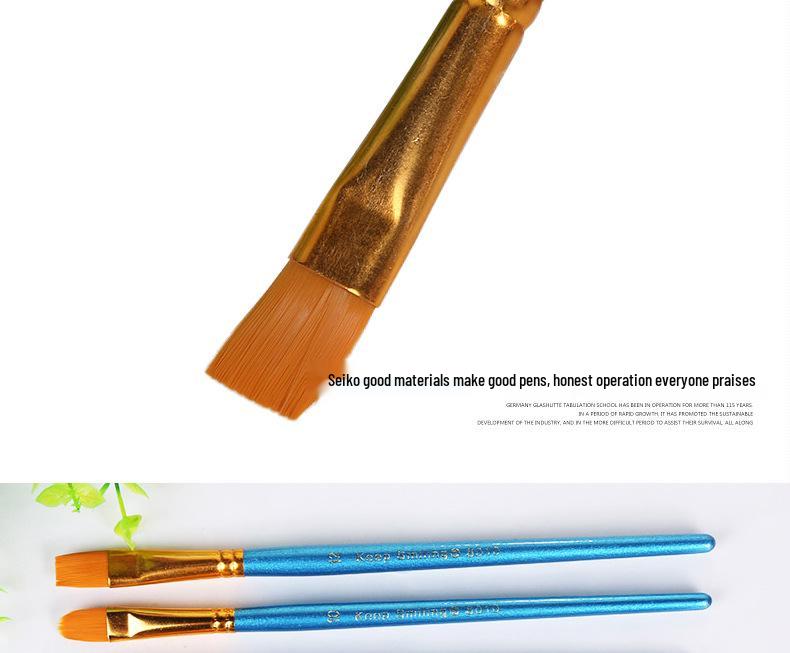 10-Piece Pearlescent Blue Nylon Paint Brush Set for Acrylic, Watercolor, and Gouache