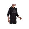 Adidas Striped Print Large Logo Crew Neck Sweatshirt Men Tops Black HK4539
