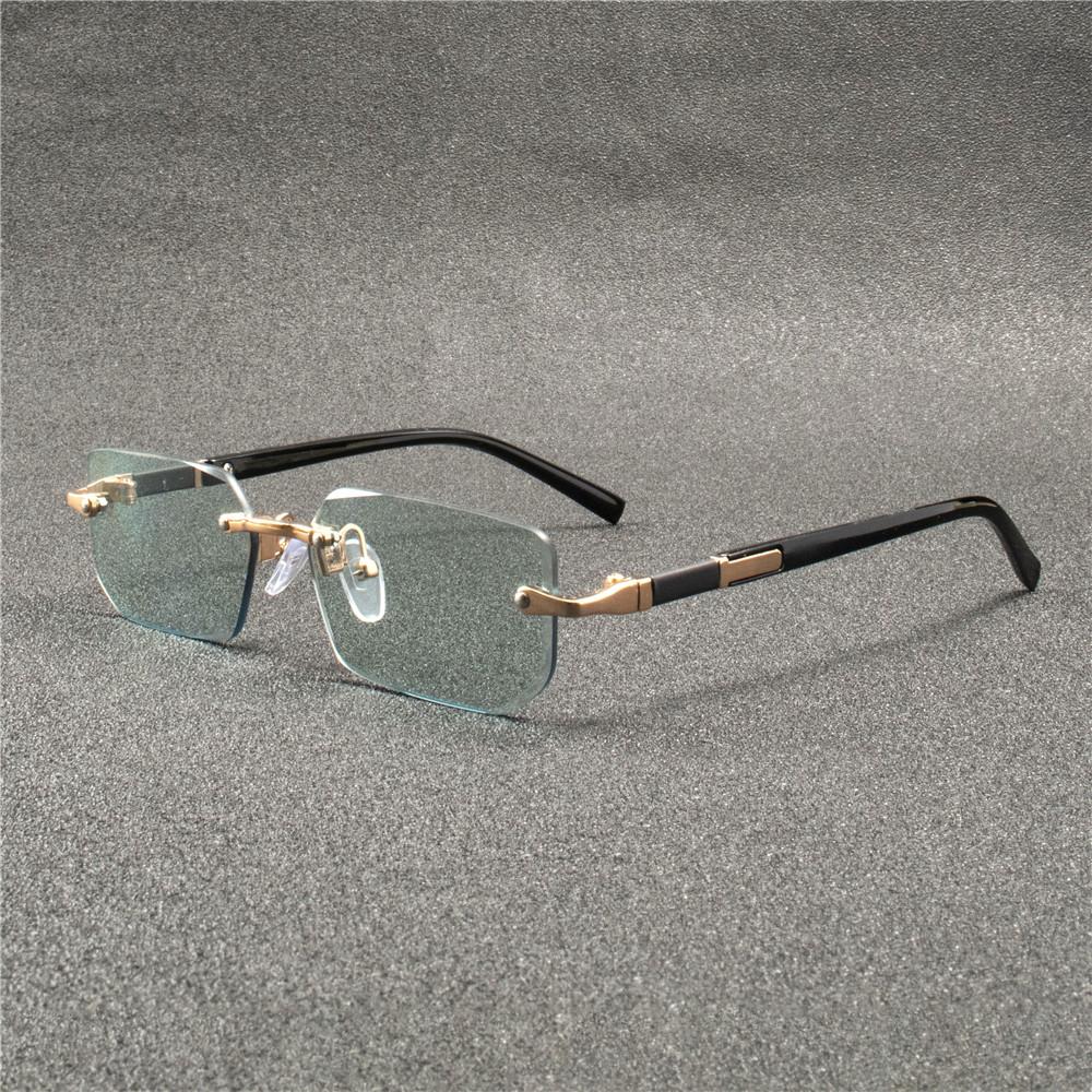 4PCS Rimless Sunglasses Rectangle Fashion Popular Women Men Shades Small Square Sun Glasses  For Female male Summer Traveling
