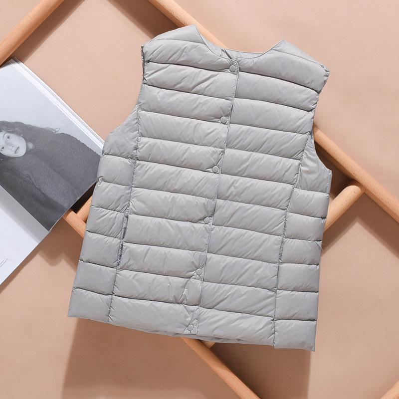 Ultralight Down Vest Women Single-breasted Sleeveless Female Duck Down Waistcoat Puffer Feather Padded Warm Jacket