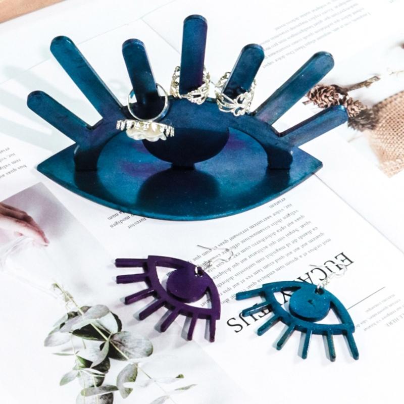 DIY Adhesive Resin Mold Jewelry Tray Silicone Mold Storage and Decoration Tools Big Eye Shaped Mould for Home Decoration