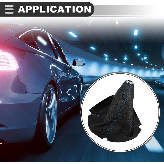 Motoforti Universal Car Shift Boot, Gear Shift Knob Boot, 24x30.5cm, Leather, Black