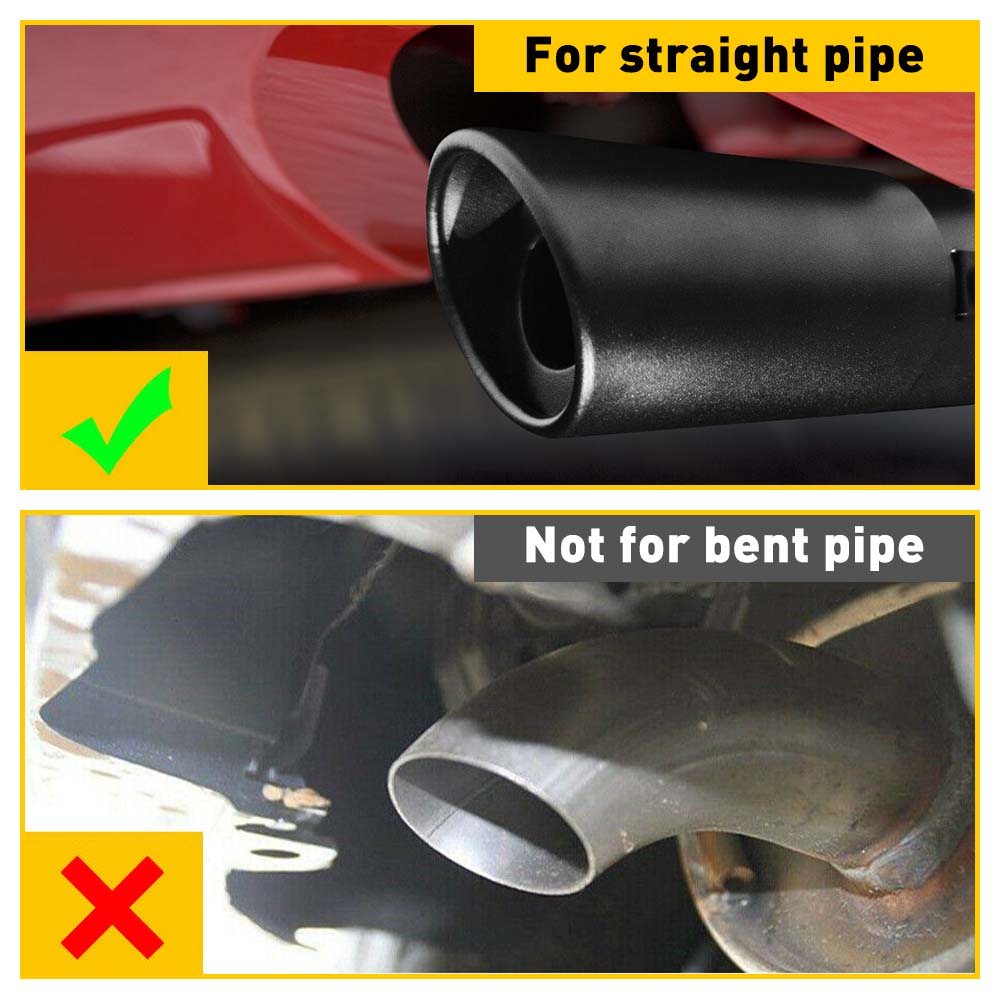 1Pcs Matte Black Car Exhaust Trim Muffler Pipe Tail For 1.5-2.4inch Outlet Tailpipe Stainless Steel Curved Outlet Tail Pipe