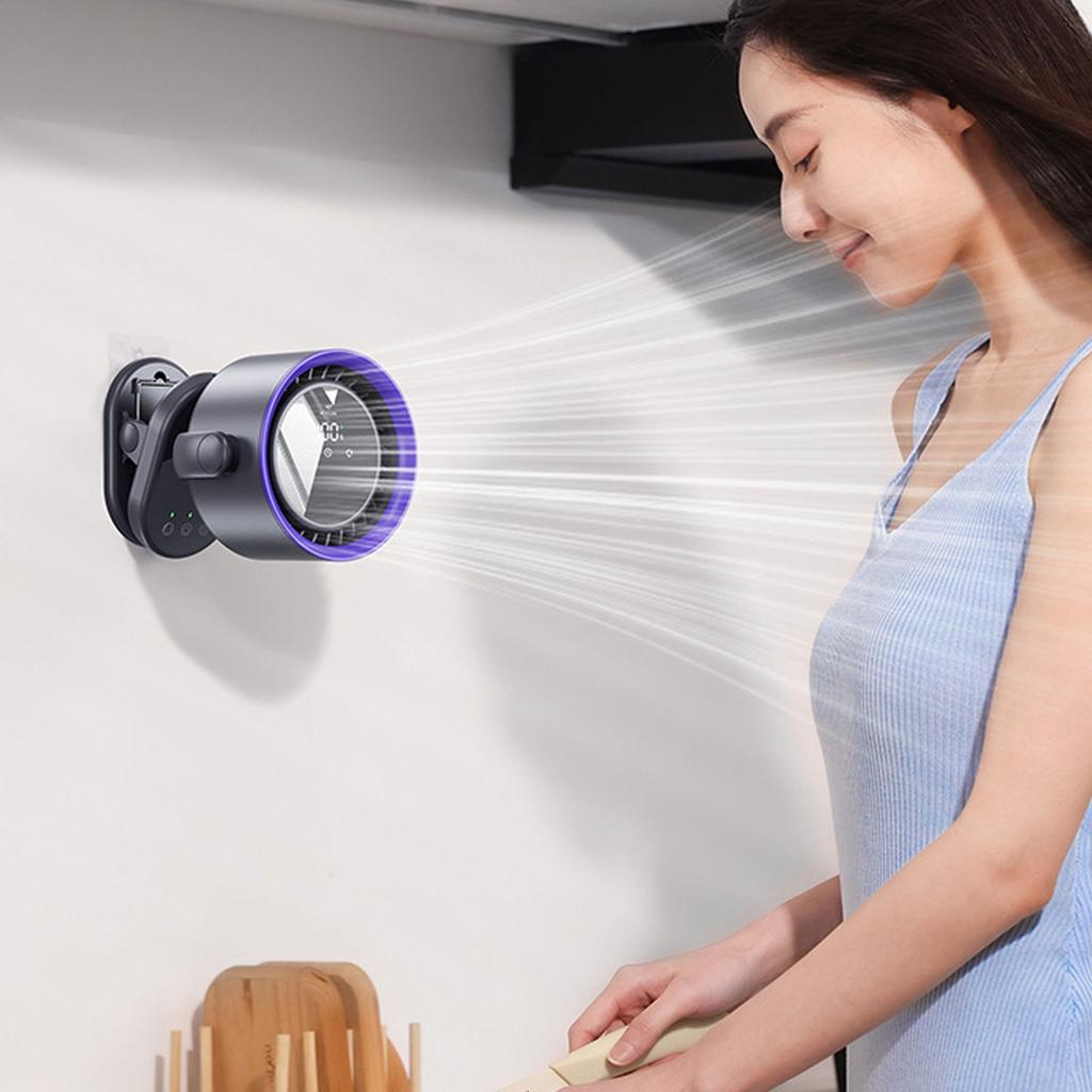Tilt Desk Fan 100 Speeds USB   Desktop Wall Mounted Clip On 4000mah Battery Bladeless Quiet Cooling Fan