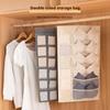 Double-Sides Underwear Bra Organizer Multifunctional Mesh Drawer Organizers Washable Closet Door Hanging Bag Clothes Divider Box
