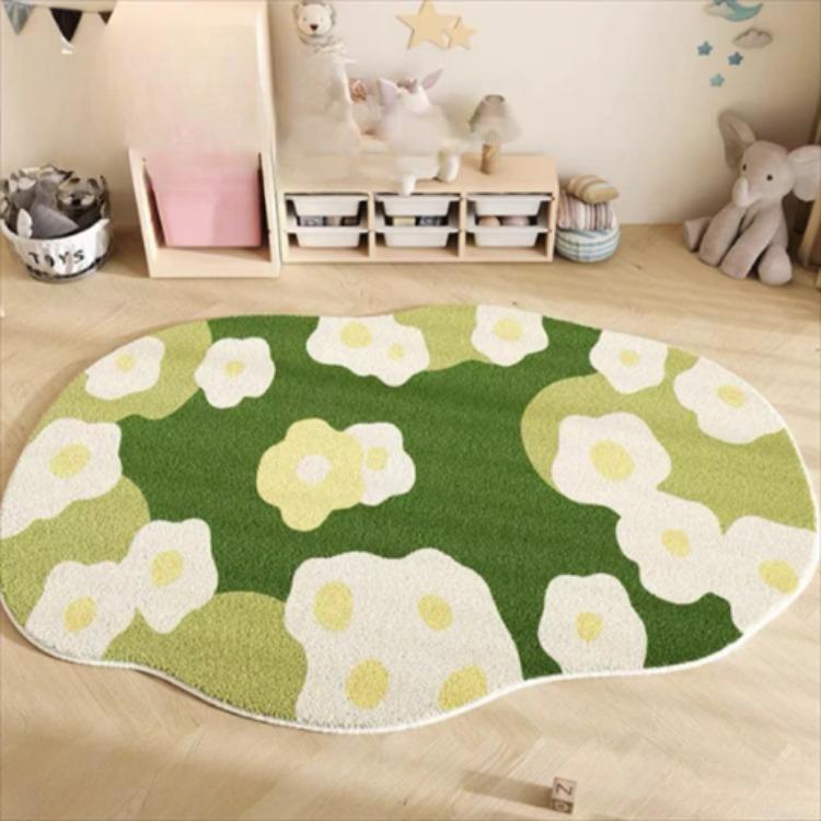 Home Carpet Retro Irregular Shaped Carpet Living Room New Vintage Style Bedroom Cloakroom Floor Mat