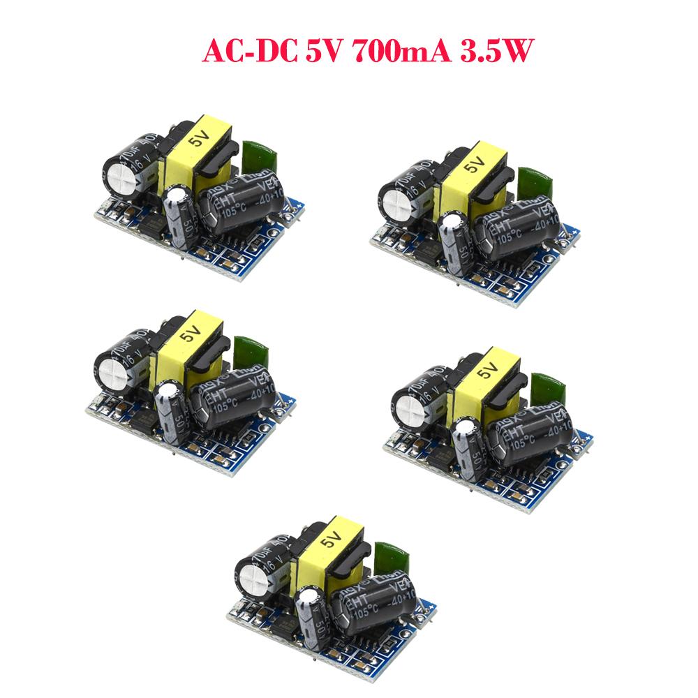 1/5pcs AC-DC 5V 700mA 3.5W Step Down AC 220V to 5V DC Step Down Transformer Power Supply Module