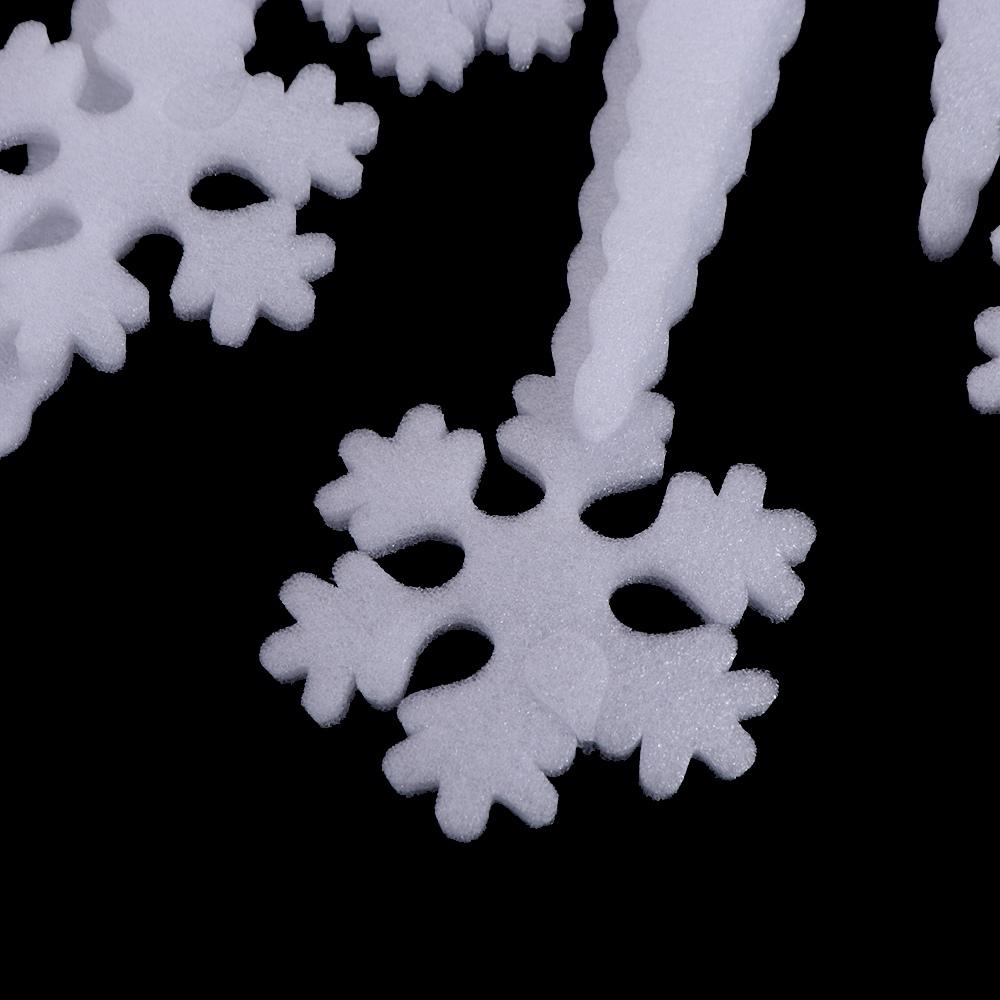 2pcs/bag Home Decor Festival Ice Strip White Snowflake Christmas Party Decoration Window Ornament