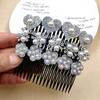 Rhinestone Flower Hair Comb for Adult & Child - Anti-Slip Insert Clip for Bangs & Back