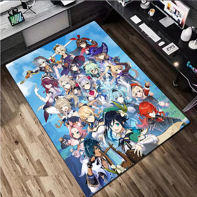 Genshin Impact Home carpet Office Decorative Carpet For Living Room Bedroom Door Mat Floor Rug Computer Chair Area Rug