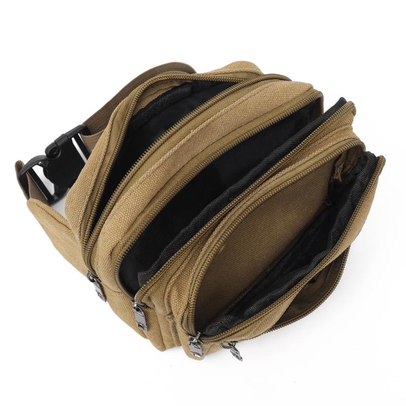 Men's Outdoor Canvas Waist Bag - High Capacity Durable Fanny Pack for Sports & Travel (Water-Resistant Phone Purse)