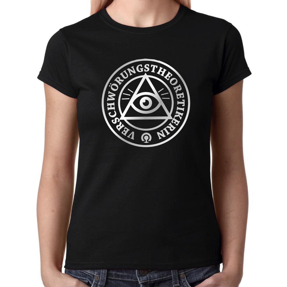 

Conspiracy Theorist All Seeing Eye Sayings Funny Ladies Girlie T-Shirt S
