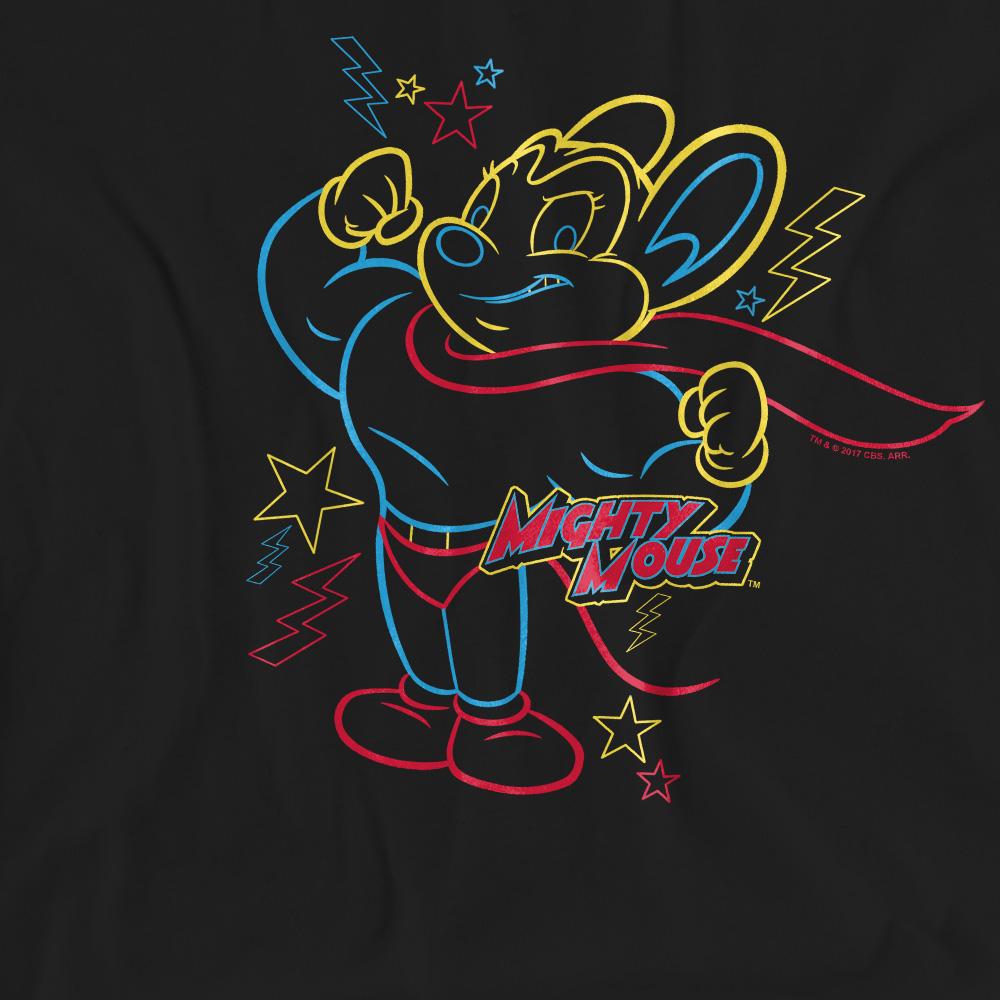 Mighty Mouse Unisex Vuxen Hero Neon T-shirt