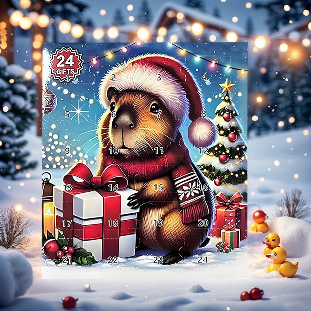 Christmas Advent Calendar 2025 24 Days Christmas Countdown Calendar 24 Days Cute Capybara Calendar for Boys Girls Children