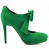 LOSLANDIFEN Nestest Fashion Women High Heels Shoes 11CM Platform Pumps Candy Color Bow Nightclub Flock Wedding  Plus Size