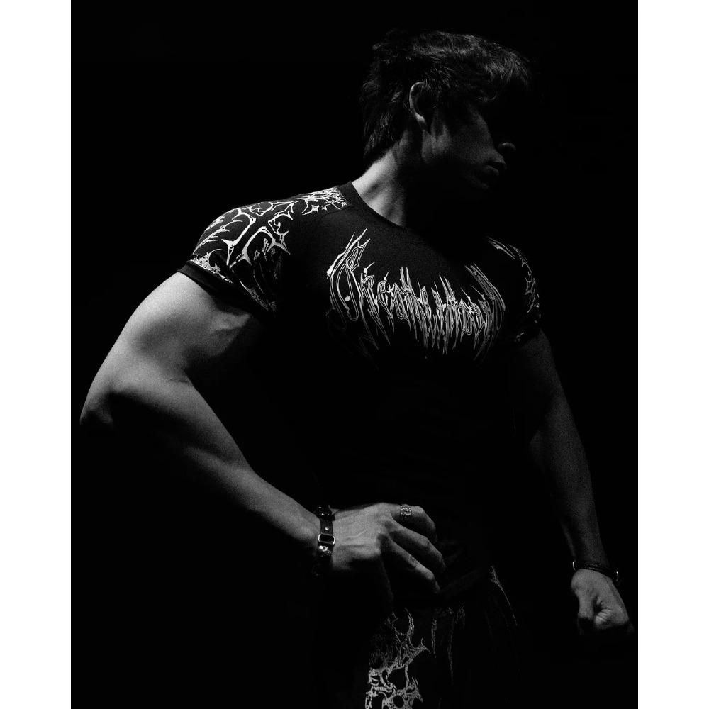 Men's Fitness Clothes Short Sleeved Sports Fitness Quick Drying Tight Fitting Clothes