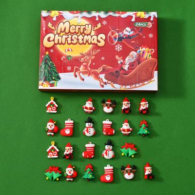 24-teiliges Weihnachten 3D Countdown Plüschtier Modellierspaß Kalender Spielzeugset (24 Spielzeuge)