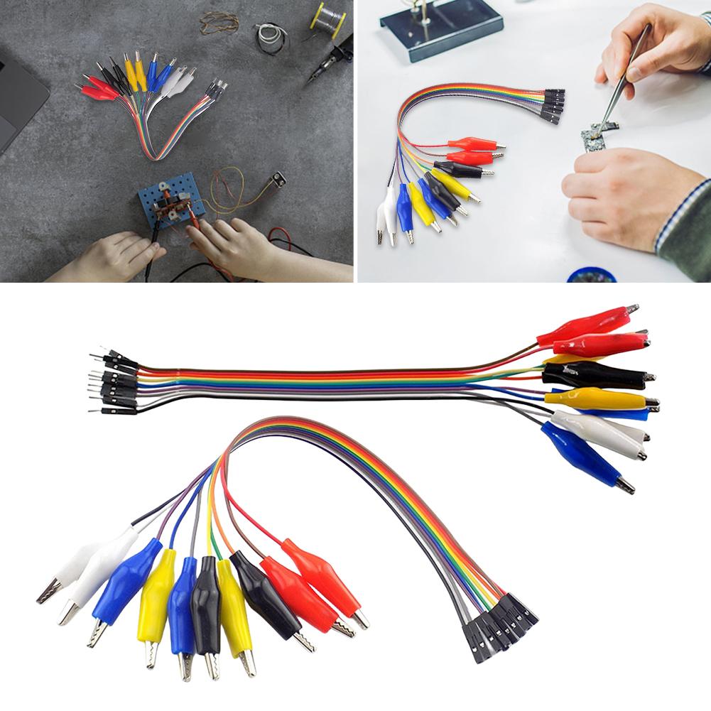 Color End Alligator Clip Wire 20cm/30cm Crocodile Clamps Jumper Wire DIY Alligator Electrode Clip Wires Male Female for Arduino