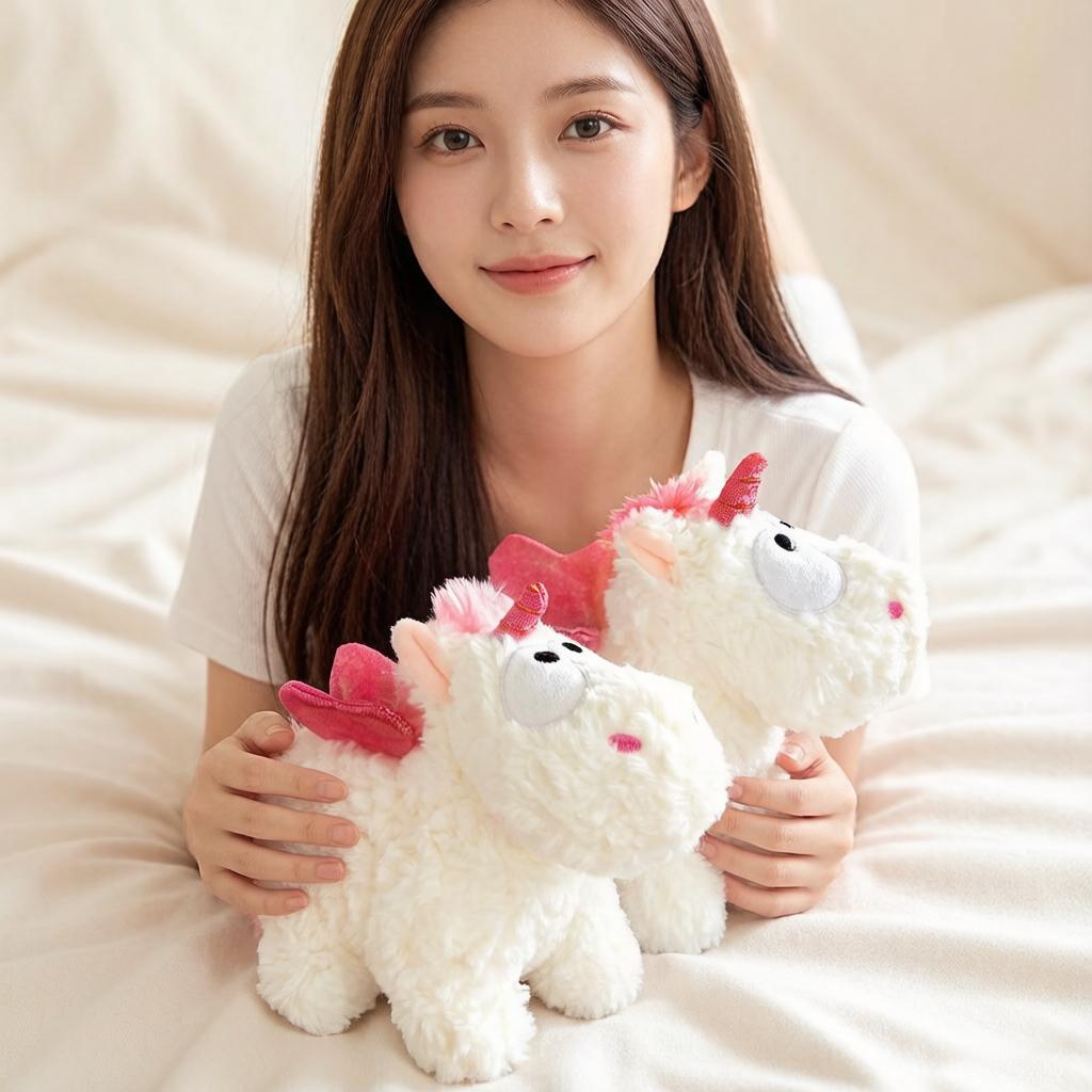 20/25Cm Cute Stuffed Fluffy Unicorn Plush Toy Pink White Fantastic Animal Doll Standing Plushie Appeasing Companion Gift