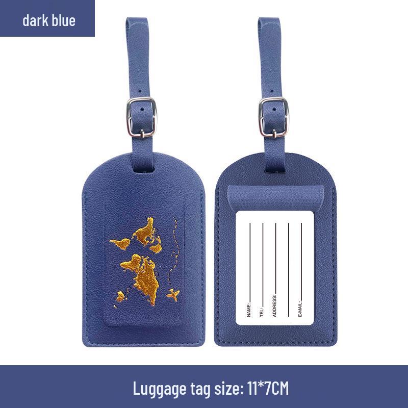 Customizable PU Leather Passport Cover with Hot Stamped Logo, Map, Luggage Tag, & Passport Holder Set