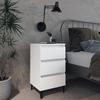 Nightstand with Metal Legs White 40 x 35 x 69 cm