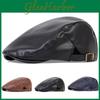 Side Leather Fashion Adjustable Pu Forward Hat Men Leisure Taxi Driver Hats Outdoor Autumn And Winter Warm Cap Beret Caps