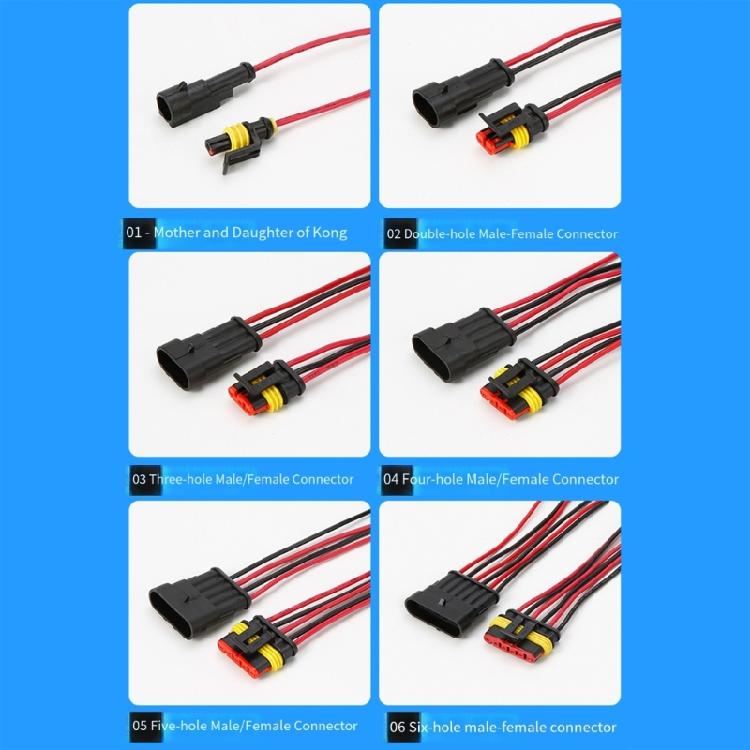 2PCS 18AWG Motorcycle And Car Electrical Connector 1-6Pin Wire Plastic Electrical Terminal Quick Connection