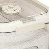 Rice Storage Box Transparent Sealed Press Type Magnetic Switch Kitchen Grain Storage Container for Dry Food Small Cream